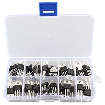 [KL796] LM317T , L7805 -L7824 Transistor Assortment Kit 10value 50PCS, Voltage Regulator Box