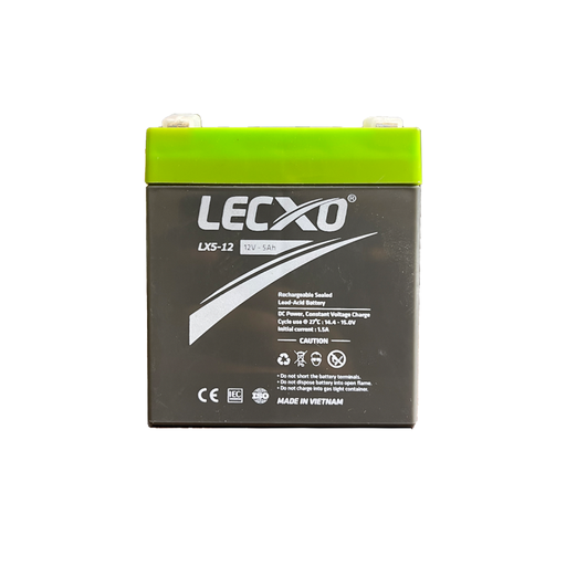 [LX5-12] 12v 5Ah Lead Acid Battery - Lecxo
