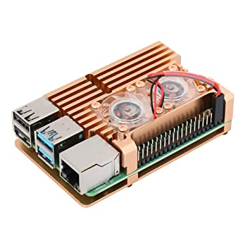 [RA504] Metal Aluminum Case with Double Fans for Raspberry Pi 4B