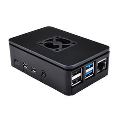 [RA596] Raspberry 4B Black ABS Case Supporting 3007 Fans