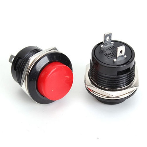 [ME013] Red R13-507 16MM 2PIN Momentary Self-Reset Round Cap Push Button Switch