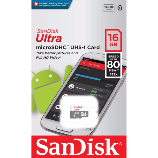 [RC003] SanDisk SD Card Ultra 16G Class10 80MB/s