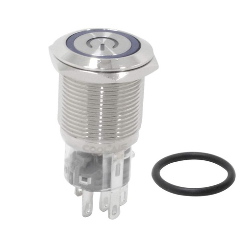 [MC186] Short 12MM 6-24V Waterproof Momentary Self-Resert Metal Push Button Switch with Red Led Light
