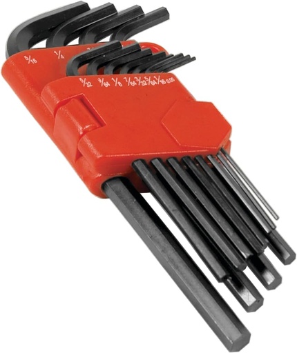 Long  Hex Key Set - Ball End 10 Pcs , CrV Black Coated 