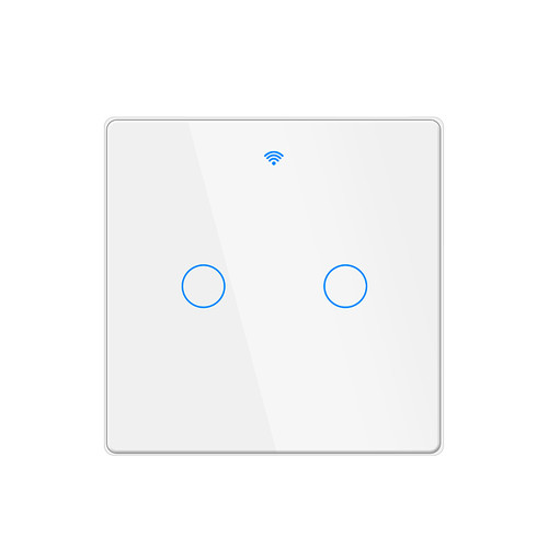 [BD039] Tuya WiFi 2 Channels Touch Smart Switch Type 86 UK Plug White 110V-240V Size：86*86*35mm