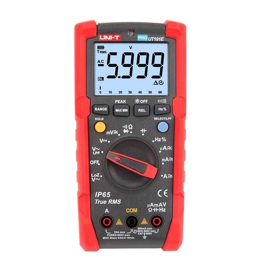 [UT191E] UNI-T  Industrial Digital Multimeter TRMS 6000 Count DMM 20A  600V Volt ACV LOZ LPF Tester GS/CE/cTUVus Certified