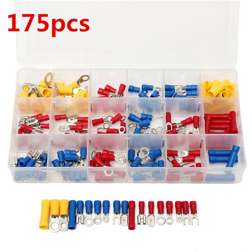 [2.01711E+11] Value Pack Assorted of 175pcs Insulated Wire Terminal Block Connector Kit