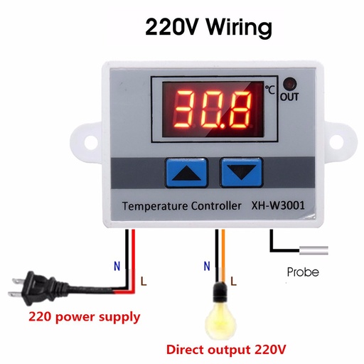 [AA334] XH-W3001  220V 1500W Digital Temperature Controller  Thermostat Switch